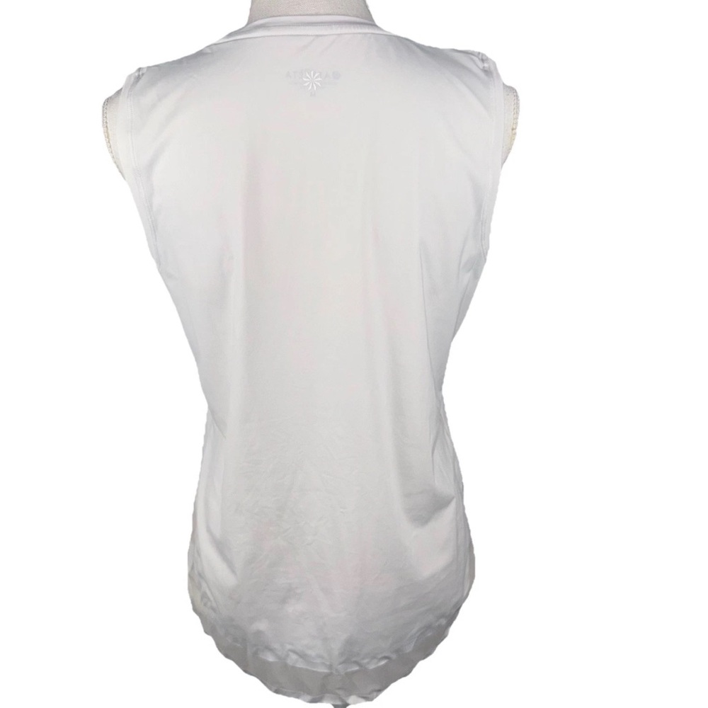 Athleta Medium White Cadence Tank Top Sheer Mesh Details‎ Activewear Athleisure - Picture 3 of 10